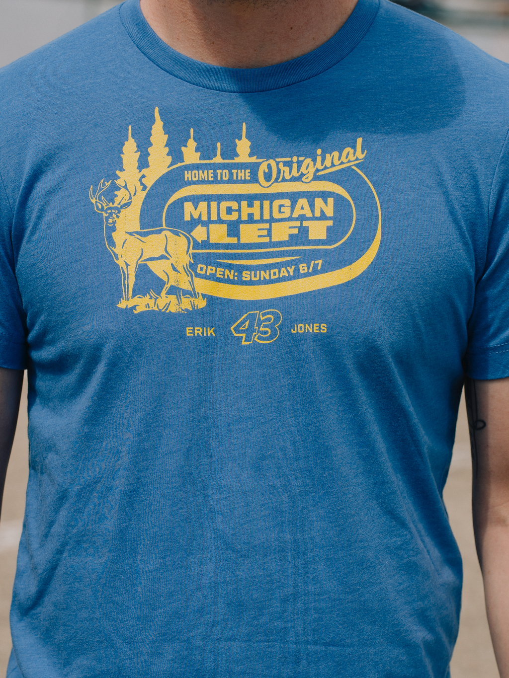 Michigan Race Tee Blue